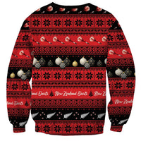 New Zealand Darts Christmas Sweatshirt Merry Xmas Aotearoa Maori Red - Polynesian Pride