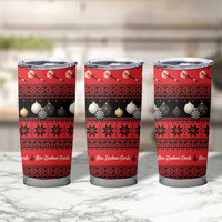 New Zealand Darts Christmas Tumbler Cup Merry Xmas Aotearoa Maori Red - Polynesian Pride