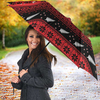 New Zealand Darts Christmas Umbrella Merry Xmas Aotearoa Maori Red - Polynesian Pride