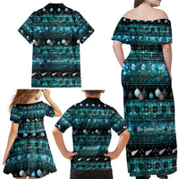 New Zealand Darts Christmas Family Matching Off Shoulder Maxi Dress and Hawaiian Shirt Merry Xmas Aotearoa Maori Paua Shell - Polynesian Pride