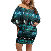 New Zealand Darts Christmas Off Shoulder Short Dress Merry Xmas Aotearoa Maori Paua Shell - Polynesian Pride