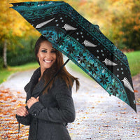 New Zealand Darts Christmas Umbrella Merry Xmas Aotearoa Maori Paua Shell - Polynesian Pride