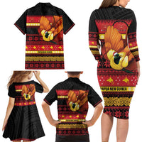 Papua New Guinea Christmas Family Matching Long Sleeve Bodycon Dress and Hawaiian Shirt Bikpela hamamas blong dispela Krismas - Polynesian Pride