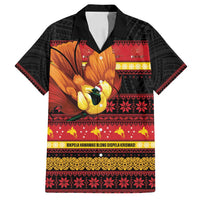 Papua New Guinea Christmas Family Matching Off Shoulder Short Dress and Hawaiian Shirt Bikpela hamamas blong dispela Krismas - Polynesian Pride