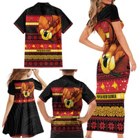 Papua New Guinea Christmas Family Matching Short Sleeve Bodycon Dress and Hawaiian Shirt Bikpela hamamas blong dispela Krismas - Polynesian Pride