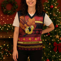 Papua New Guinea Christmas Knitted V-Neck Vest Bikpela hamamas blong dispela Krismas LT14 - Polynesian Pride