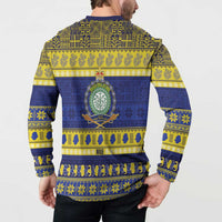 Niue Christmas Button Sweatshirt Monuina e Kilisimasi Hiapo Motifs - Polynesian Pride