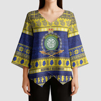 Niue Christmas Kimono Sleeve Blouse Monuina e Kilisimasi Hiapo Motifs - Polynesian Pride