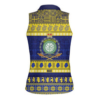 Niue Christmas Women Sleeveless Polo Shirt Monuina e Kilisimasi Hiapo Motifs LT14 - Polynesian Pride