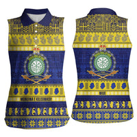 Niue Christmas Women Sleeveless Polo Shirt Monuina e Kilisimasi Hiapo Motifs LT14 - Polynesian Pride