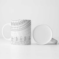 Niue White Sunday Ceramic Mug Tapu Fanau Ia Puakenikeni Hiapo Pattern - Polynesian Pride
