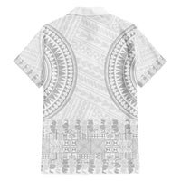 Niue White Sunday Family Matching Long Sleeve Bodycon Dress and Hawaiian Shirt Tapu Fanau Ia Puakenikeni Hiapo Pattern - Polynesian Pride