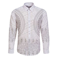 Niue White Sunday Family Matching Long Sleeve Bodycon Dress and Hawaiian Shirt Tapu Fanau Ia Puakenikeni Hiapo Pattern - Polynesian Pride