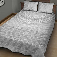 Niue White Sunday Quilt Bed Set Tapu Fanau Ia Puakenikeni Hiapo Pattern - Polynesian Pride