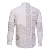 Niue White Sunday Family Matching Tank Maxi Dress and Hawaiian Shirt Half Hiapo Pattern Vibes LT14 - Polynesian Pride