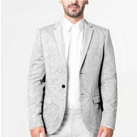 Tapu Fanau Ia Niue Blazer Happy White Sunday Unique Hiapo - Polynesian Pride
