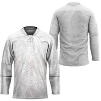 Tapu Fanau Ia Niue Hockey Jersey Happy White Sunday Unique Hiapo - Polynesian Pride