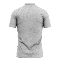 Tapu Fanau Ia Niue Zipper Polo Shirt Happy White Sunday Unique Hiapo - Polynesian Pride