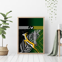 New Zealand and South Africa Rugby Canvas Wall Art 2023 World Cup Final All Black Springboks Together LT14 - Polynesian Pride