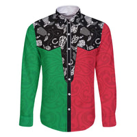 Vanuatu Cowboy Family Matching Tank Maxi Dress and Hawaiian Shirt Cowboy Symbols Split Stylized - Polynesian Pride