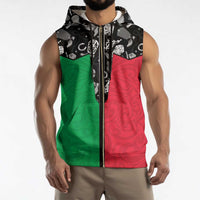Vanuatu Cowboy Sleeveless Zip Hoodie Cowboy Symbols Split Stylized - Polynesian Pride