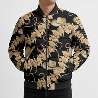 Vanuatu Cowboy Bomber Puffer Jacket Seamless Straw Hats Hibiscus - Polynesian Pride