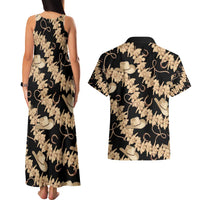 Vanuatu Cowboy Couples Matching Tank Maxi Dress and Hawaiian Shirt Seamless Straw Hats Hibiscus - Polynesian Pride