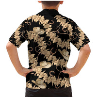 Vanuatu Cowboy Family Matching Mermaid Dress and Hawaiian Shirt Seamless Straw Hats Hibiscus - Polynesian Pride