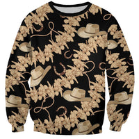Vanuatu Cowboy Sweatshirt Seamless Straw Hats Hibiscus - Polynesian Pride