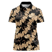 Vanuatu Cowboy Women Polo Shirt Seamless Straw Hats Hibiscus - Polynesian Pride