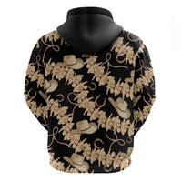 Vanuatu Cowboy Zip Hoodie Seamless Straw Hats Hibiscus - Polynesian Pride