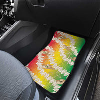 Vanuatu Cowboy Car Mats Straw Hats Hibiscus With Sand Drawing - Polynesian Pride