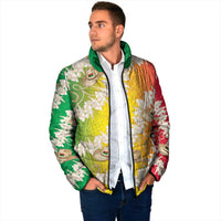 Vanuatu Cowboy Padded Jacket Straw Hats Hibiscus With Sand Drawing - Polynesian Pride