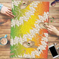 Vanuatu Cowboy Puzzle Straw Hats Hibiscus With Sand Drawing - Polynesian Pride