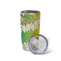 Vanuatu Cowboy Tumbler Cup Straw Hats Hibiscus With Sand Drawing - Polynesian Pride