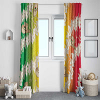 Vanuatu Cowboy Window Curtain Straw Hats Hibiscus With Sand Drawing - Polynesian Pride