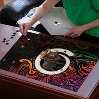 Vanuatu Boar Cowboy Puzzle Tusk Gradient Polynesian Pattern - Polynesian Pride