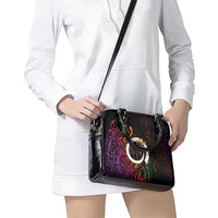 Vanuatu Boar Cowboy Shoulder Handbag Tusk Gradient Polynesian Pattern - Polynesian Pride