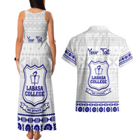 Personalised Fiji Labasa College Couples Matching Tank Maxi Dress and Hawaiian Shirt Fijian Tapa Pattern LT14 - Polynesian Pride