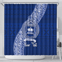 Personalised Fiji Queen Victoria School Shower Curtain Fijian Tapa Pattern LT14 - Polynesian Pride