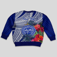 Personalised Samoana High School Kid Ugly Christmas Sweater American Samoa Schools Polynesian Tropical Flowers LT14 - Polynesian Pride
