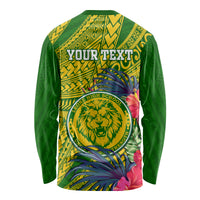 Personalised Leone High School Long Sleeve Shirt American Samoa Schools Polynesian Tropical Flowers LT14 - Polynesian Pride