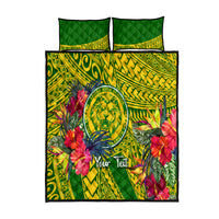 Personalised Leone High School Quilt Bed Set American Samoa Schools Polynesian Tropical Flowers LT14 Green - Polynesian Pride