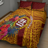 Personalised Tafuna High School Quilt Bed Set American Samoa Schools Polynesian Tropical Flowers LT14 - Polynesian Pride