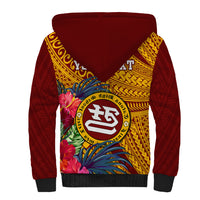 Personalised Tafuna High School Sherpa Hoodie American Samoa Schools Polynesian Tropical Flowers LT14 - Polynesian Pride