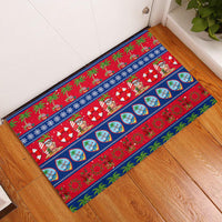 Guam Christmas Rubber Doormat Felis Pasgua LT14 Blue - Polynesian Pride