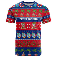 Personalised Guam Christmas T Shirt Felis Pasgua LT14 Blue - Polynesian Pride