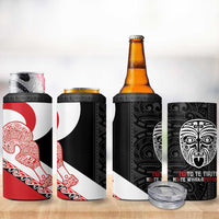 Toitu Te Tiriti Me Te Whakaputanga 4 in 1 Can Cooler Tumbler Maori Wahaika With Haka Face