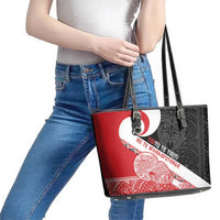 Toitu Te Tiriti Me Te Whakaputanga Leather Tote Bag Maori Wahaika With Haka Face