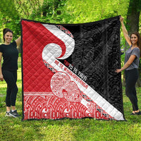 Toitu Te Tiriti Me Te Whakaputanga Quilt Maori Wahaika With Haka Face LT14 - Polynesian Pride